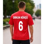 Bite Nose Türkiye Orkun Kökçü 6 Numara Yetişkin 2026/28 Milli Takım Forma T-Shirt Özel Tasarım Yeni Sezon - XL - Kırmızı