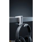 Bitenzo 3D Masa Kenarı Vidalı Kulaklık Askısı - Ayarlanabilir Mengeneli Kulaklık Tutucu Aparatı - 4cm Aralık - Beyaz - Beyaz - 4cm