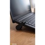 Bitenzo 3D Minimalist Yuvarlak Tasarım Mini Laptop Standı - 2'li Set Taşınabilir Ergonomik Yükseltici - Siyah