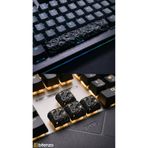Bitenzo3D Mekanik Klavye İçin Kabartma Desenli Custom Keycap Seti - 6.25u Space ve 4 Adet Evrensel Standart Tuş Kombinasyonu - Siyah