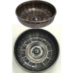 Biterse Nostaljik Osmanlı Hanedan Demir Hamam Tası Eskitme Nikel Renk 20 cm - 20 Cm Çap - Ahşap - Gold