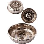 Biterse Nostaljik Osmanlı Hanedan Demir Hamam Tası Gümüş Renk 20 cm - 20 Cm Çap
