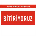 Bitiriyoruz Mağaza Cam Indirim Yazısı - 150x60 cm