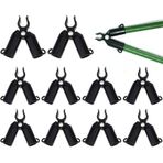 Bitki Kazık Konnektörleri Siyah A Tipi Tırmanma Çerçevesi Eklem Klipsi Bahçe Kafesi Toka Klipsi Asma Bitki Kamışı Destekleri için (10 Adet, 8 mm)