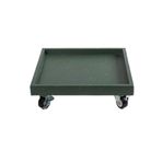 Bitki Tabağı Hareketli Kare Tekerlekli Bitki Altlığı, İç ve Dış Mekan için Sentetik Reçine Saksı, Damlama Tepsileri Saksı Kabı (Green, XXL)