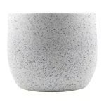 Bitki Tasarımı Beyaz Granit Toprak Saksı Saksılık Salon Çiçeklik - 19 Cm