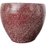 Bitki Tasarımı Ev Dekorasyon Bordo Granit Toprak Saksı Saksılık Salon Çiçeklik - 15 CM - Kırmızı