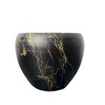 bitkitasarımı BİTKİ TASARIMI EV DEKORASYON SİYAH ÜZERİ GOLD MERMER EFEKTLİ TOPRAK SAKSI SAKSILIK SALON ÇİÇEKLİK - 15 CM
