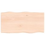 Bitmemiş Meşe 100x50x(24) cm Masa Piyano Rustik Canlı Kenar Tasarımı Yemek Odası Mutfak veya Ofis için Çok Yönlü Masif Ahşap Yüzey