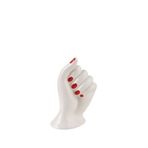 Bitossi Home Mano Nella Hand 14.5 cm Beyaz Kırmızı Seramik Vazo
