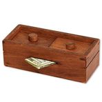 Bits and Pieces - Secret Money Box IV Red Brainteaser - Ahşap Yapboz Hediye Kutusu - Gizli Bölme Beyin Oyunu