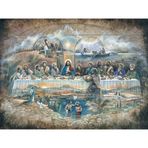 Bits and Pieces Yetişkinler için 500 Parça Yapboz - Son Akşam Yemeği - Sanatçı Ruane Manning tarafından Dini Yapboz, Tamamlanmış Bulmaca Boyutu: 45,72 cm x 60,96 cm