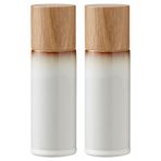 BITZ Tuz ve karabiber değirmeni, 2 baharat değirmeni seramik (tuz değirmeni + karabiber değirmeni), 2'li set, 16,7 cm yüksekliğinde, krem rengi