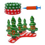 BIUDECO 1 Takım Halka Oyuncak Noel Fırlatma Halkası Noel Partisi Iyilik Boynuz Halka Atma Oyunu Noel Aktiviteleri Tatil Partisi Fırlatma Oyunu Havuz Halka Atma Oyunu Plastik Pompa Şişme