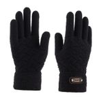 BIUDECO 1çift Yarım Parmaklı Dokunmatik Eldivenler Rüzgar Geçirmez Kışlık Örgü Erkek Eldiveni Sıcak Ve Esnek Tasarım Dış Mekan Kullanımı Için Uygun Siyah