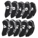 BIUDECO Golf Demir Kılıfı 10 Parça Putter Kılıfı Seti Oyun Ve Seyahat Sırasında Sopalarınızı Neoprene
