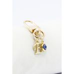 biuti Metal E Harfi Nazar Boncuklu Klipsli Cüzdan Süsü Charm Gold Renkli Çanta Süsü Kişiselleştirilebilir