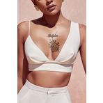 BiWini Believe Rose Inanç Gül Göğüs Arası Geçici Dövme Tattoo