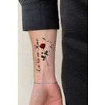 BiWini La Vie En Rose Yazılı Ve Gül Tattoo Geçici Dövme