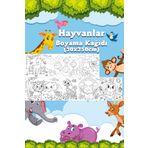 BiWini Orman Hayvanları Temalı Dev Boyama Kağıdı 2,5 Metre Rulo Boyama Kağıdı - Çocuk Eğitici Boyama