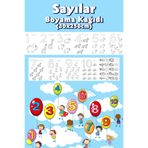 BiWini Sayılar Temalı Dev Boyama Kağıdı 2,5 Metre Rulo Boyama Kağıdı - Çocuk Eğitici Boyama