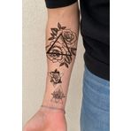 BiWini Üçgen Gül Geçici Dövme Tattoo Bilek Kol Bacak Ve Göğüs Erkek Kadın