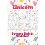 BiWini Unicorn Tatilde Temalı Dev Boyama Kağıdı 2,5 Metre Rulo Boyama Kağıdı - Çocuk Eğitici Boyama
