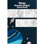 BiWini Uzay Temalı Dev Boyama Kağıdı 2,5 Metre Rulo Boyama Kağıdı - Çocuk Eğitici Boyama