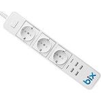 Bix -01 Yüksek Akım Korumalı Hızlı Şarj Özellikli 4 Usb Bağlantı Noktası 3&Apos;Lü Priz Paneli Alexa &Amp; Uyumlu Uzaktan Kontrol, Sesli Komut Özellikli Ev, Ofis Için Akıllı Priz
