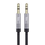Bix 3.5mm Erkek To Erkek Örgülü Stereo Aux 1 mt Siyah Ses Kablosu