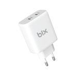 Bix 50W USB-C Çift Portlu iPhone Android ve iPad Uyumlu Type-C PD Hızlı Şarj Adaptörü