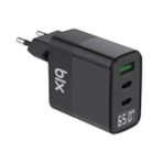 Bix 65W USB Type-C QC 4.0 PD 3.0 Led Göstergeli Gan 3 Portlu Hızlı Şarj Cihazı