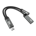 Bix ADP-12 Type-C to 3.5mm Kulaklık ve 15W Type-C Şarj Kablo Dönüştürücü iPhone Uyumlu Tak-Çalıştır