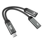 Bix Adp-13 Type-C To Çift Type-C Kulaklık ve 15W Hızlı Şarj Dönüştürücü iPhone Uyumlu Tak-Çalıştır