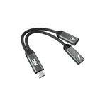 Bix ADP-13 Type-C to Çift Type-C Kulaklık ve 15W Hızlı Şarj Dönüştürücü Samsung Xiaomi iPhone Uyumlu
