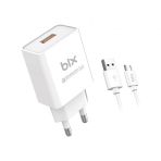 Bix BX-M18QTA 18 W 1 mt Qualcomm 3.0 Hızlı Şarj Adaptörü ve Micro USB Şarj Kablosu