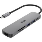 Bix BX09HB Type-C To 2*usb 3.2 4K/30Hz HDMI Sd Tf Kart Okuyucu Çoklayıcı Hub Adaptör - Gri