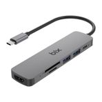 Bix BX09HB Type-C to 2xUSB 3.2 4K/30 Hz HDMI SD TF Kart Okuyucu Çoklayıcı Hub Adaptör