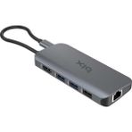 Bix BX10HB Pro Type-C to 4K 60Hz HDMI 3*USB 3.2 Gigabit Ethernet PD 100W Micro SD Kart Okuyucu Çoklayıcı Hub - Gri
