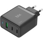 Bix Bx3p65g 65W Gan Qualcom 4.0 2*Type-C & Usb-A 3 Portlu, Macbook Pro/Air, Ipad Air/Pro, 16/15/14/14 /13/13 Max, Galaxy S24/S23/S22/S21 Uyumlu Bx-3P65g