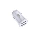 Bix BXAA12W 12 Watt Beyaz Çift USB-A Portlu Araç Şarj Aleti iPhone Android Uyumlu Mini Araç İçi Şarj Cihazı
