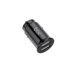 Bix BXAA12W 12 Watt Siyah Çift USB-A Portlu Araç Şarj Aleti iPhone Android Uyumlu Mini Araç İçi Şarj Cihazı