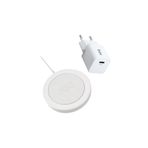 Bix BXMG20 15W Manyetik Kablosuz Şarj Cihazı ve 20W GaN Type-C PD Şarj Adaptörü Beyaz iPhone 12/13/14/15 uyumlu