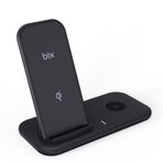 Bix Bxmw1 2’si 1 Arada Apple iPhone Airpods Uyumlu Akıllı Telefon ve Tws Kulaklıklar Için 15W Qi Kablosuz Şarj Cihazı Stand Siyah
