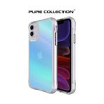 Bix iPhone 11 Pure Rainbow Parmak İzi Önleyici Mavi Çizilmeye Dayanıklı Darbe Emici Renk Geçişli Şeffaf Kılıf