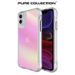 Bix iPhone 11 Pure Rainbow Parmak İzi Önleyici Pembe Çizilmeye Dayanıklı Darbe Emici Renk Geçişli Şeffaf Kılıf