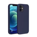 Bix iPhone 12 / 12 Pro Silikon Kılıf MagSafe Uyumlu Güçlü Koruma Darbe Emici Gece Mavisi