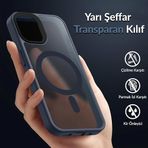 Bix iPhone 12 Pure Rainbow Parmak İzi Önleyici Mavi Çizilmeye Dayanıklı Darbe Emici Renk Geçişli Şeffaf Kılıf