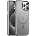 Bix iPhone 13 Pro Max MagSafe Uyumlu Kılıf Tam Koruma Manyetik Darbe Emici Gri