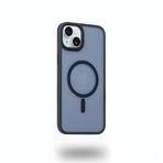 Bix iPhone 14 Plus / 15 Plus MagSafe Uyumlu Kılıf Tam Koruma Manyetik Darbe Emici Gece Mavisi